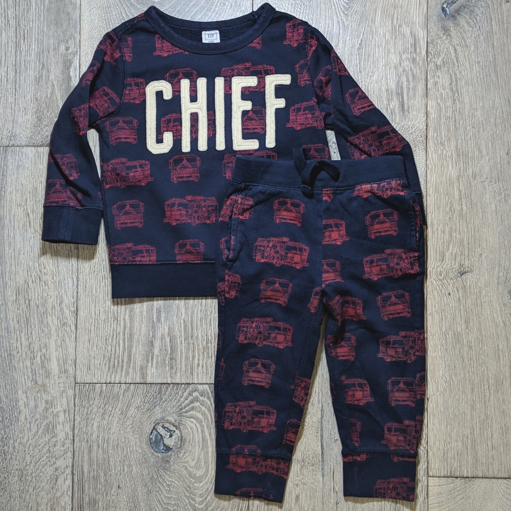 Baby Gap Firetruck Sweat Set